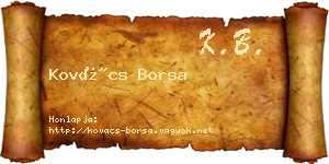 Kovács Borsa névjegykártya
